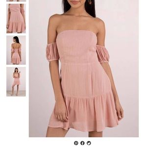 Tobi-off the shoulder pale pink formal/semi dress